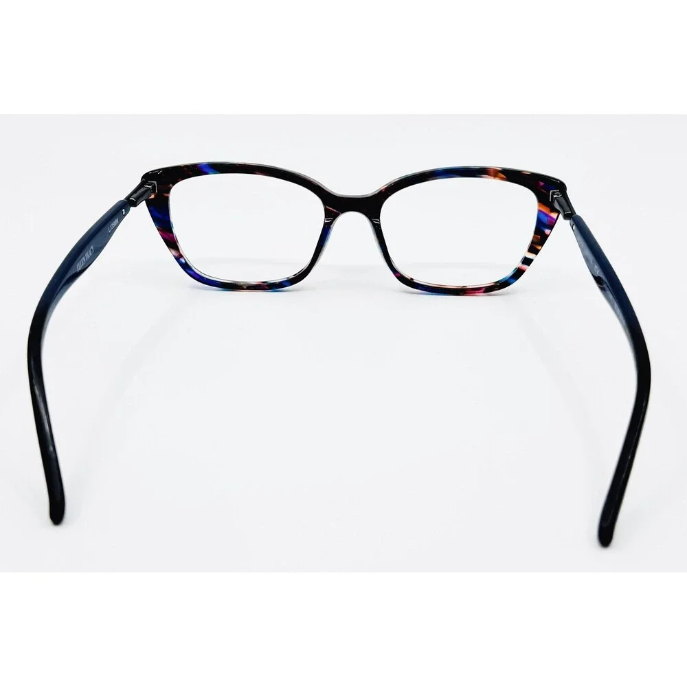 Ellen Tracy Eyeglasses Womens Blue Multi Lombardia 51-16-135 Cat Eye Frames